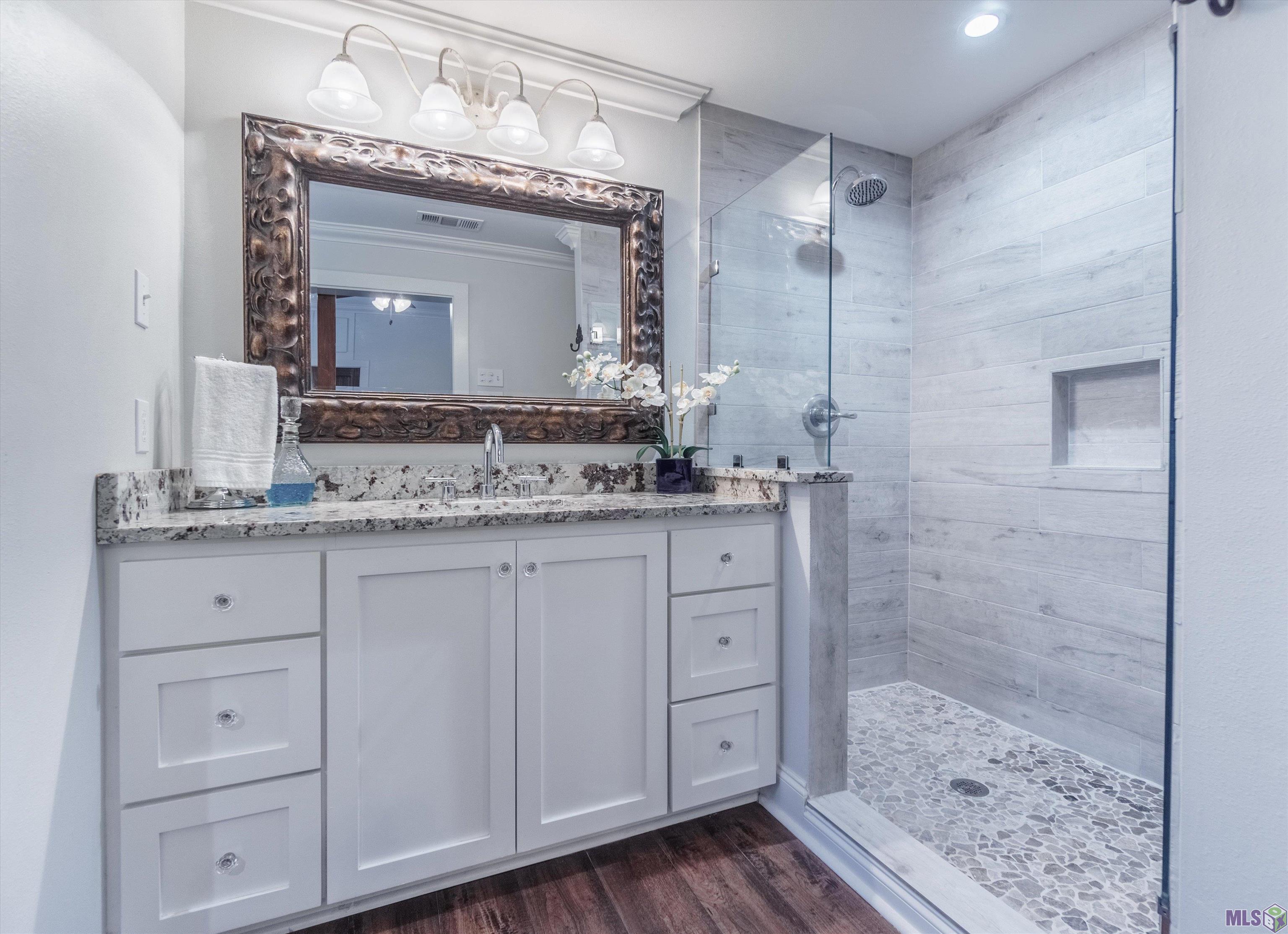13863 Brown Road Central, LA 70714 - Photo 17 of 30 Master Bath Vanity and Walk-In Shower