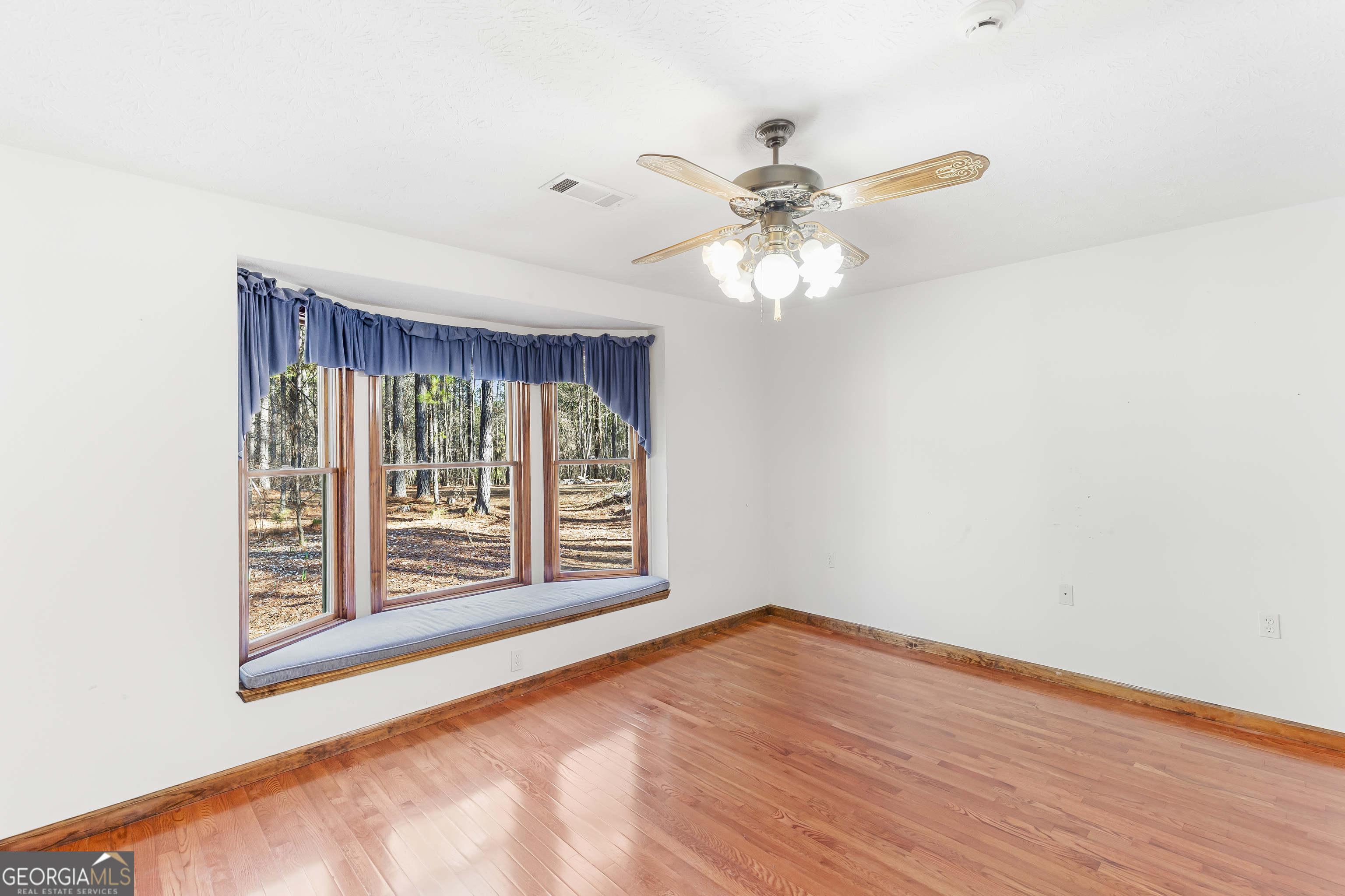 269 High Point Road Buchanan, GA 30113 - Photo 17 of 41 an empty room with wooden floor fan and windows