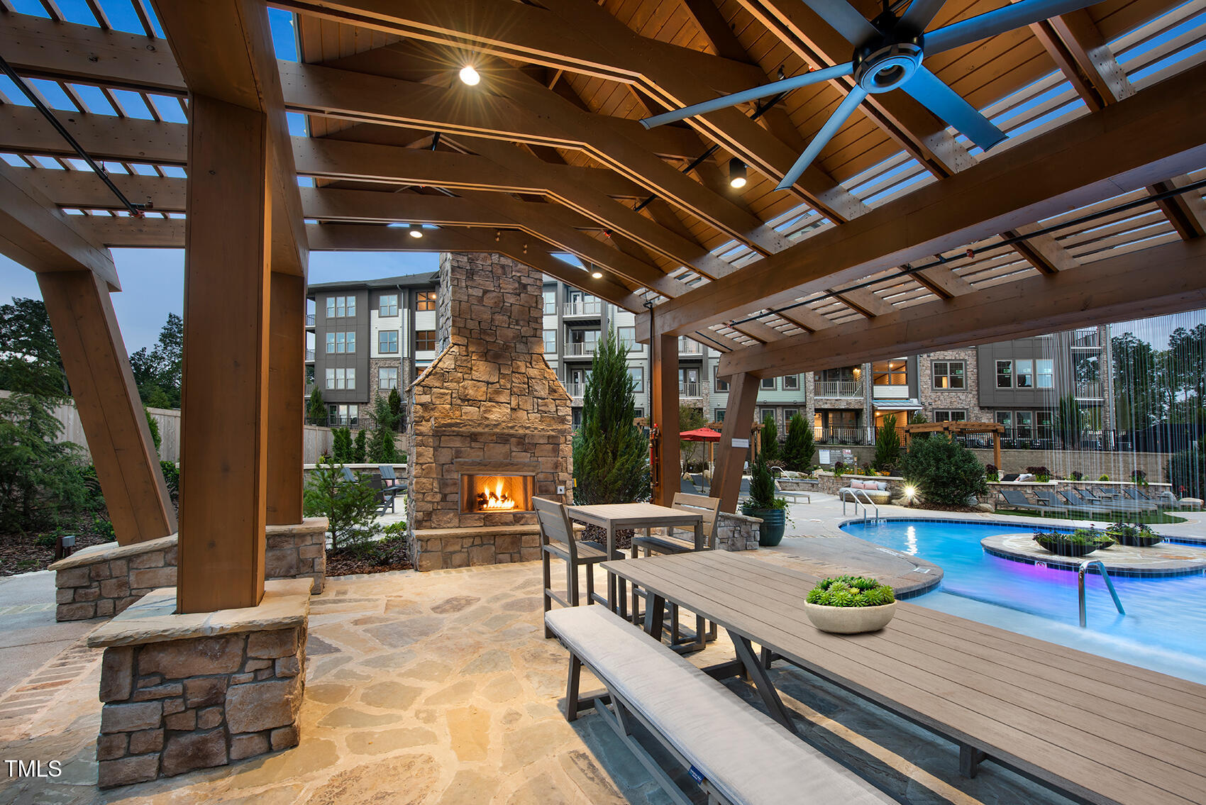 7901 Cheaha Drive, Unit C1 Raleigh, NC 27616 - Photo 28 of 29 Pool-Pavilion-Eve-01B