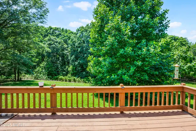 a view of a wooden deck
