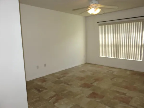 an empty room with closet