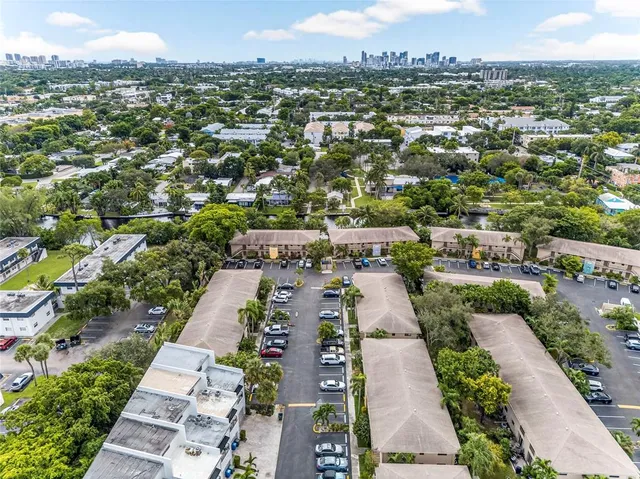 an aerial view of a city