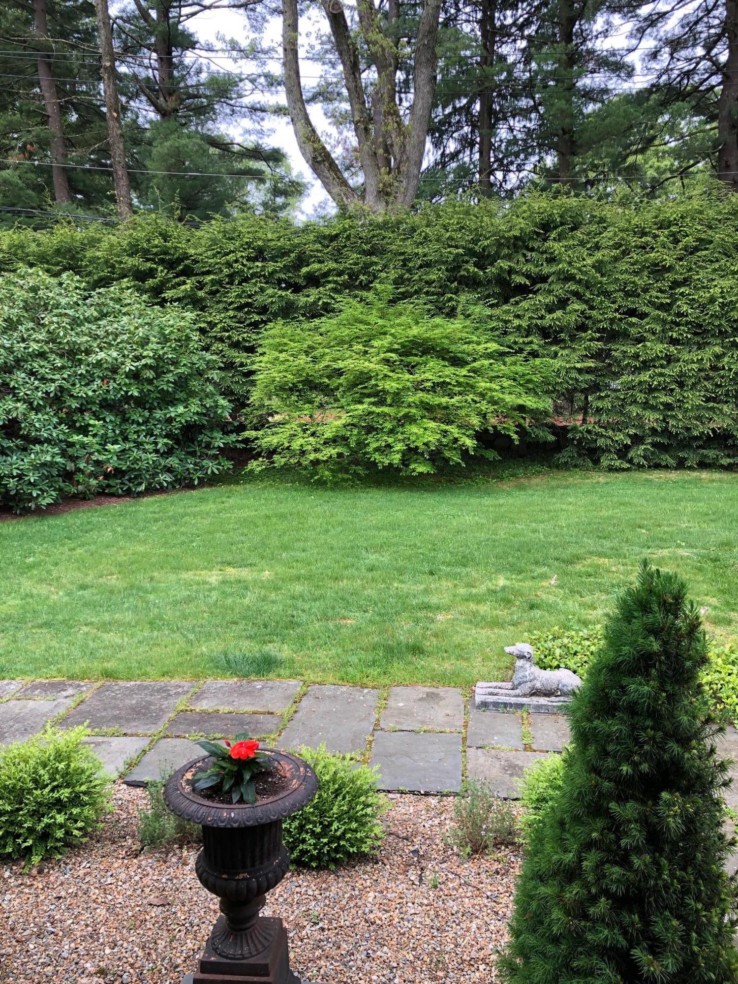 155 Michigan Road New Canaan, CT 06840 - Photo 31 of 40 a view of a garden with an outdoor space