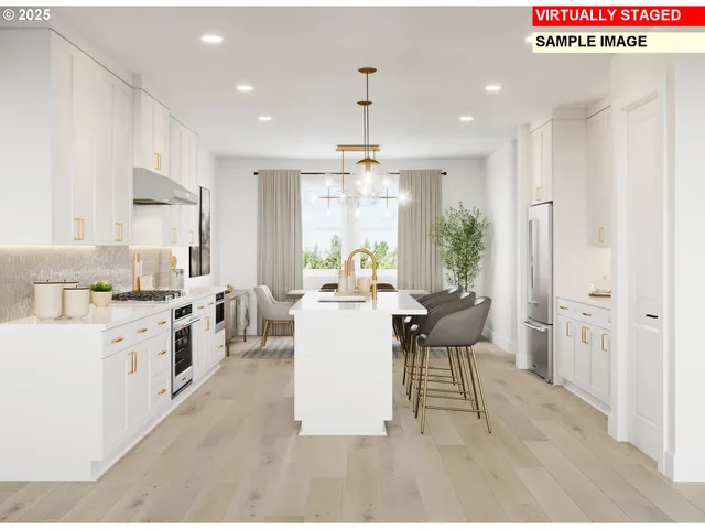 a kitchen with a table and chairs