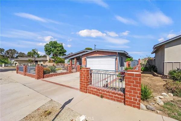 a view of a porch with a house