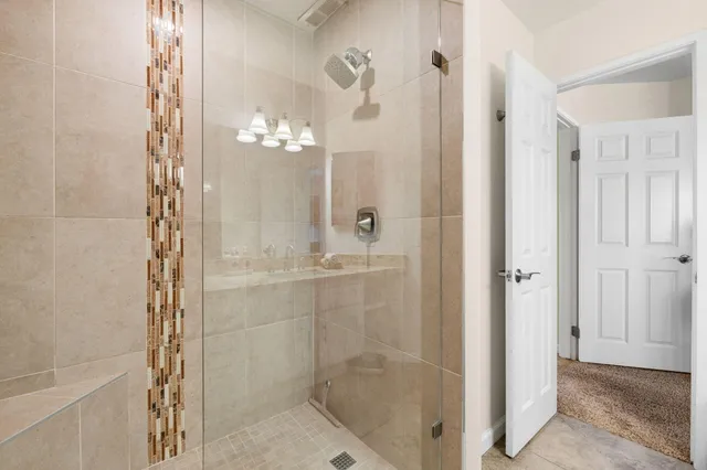 a bathroom with a shower
