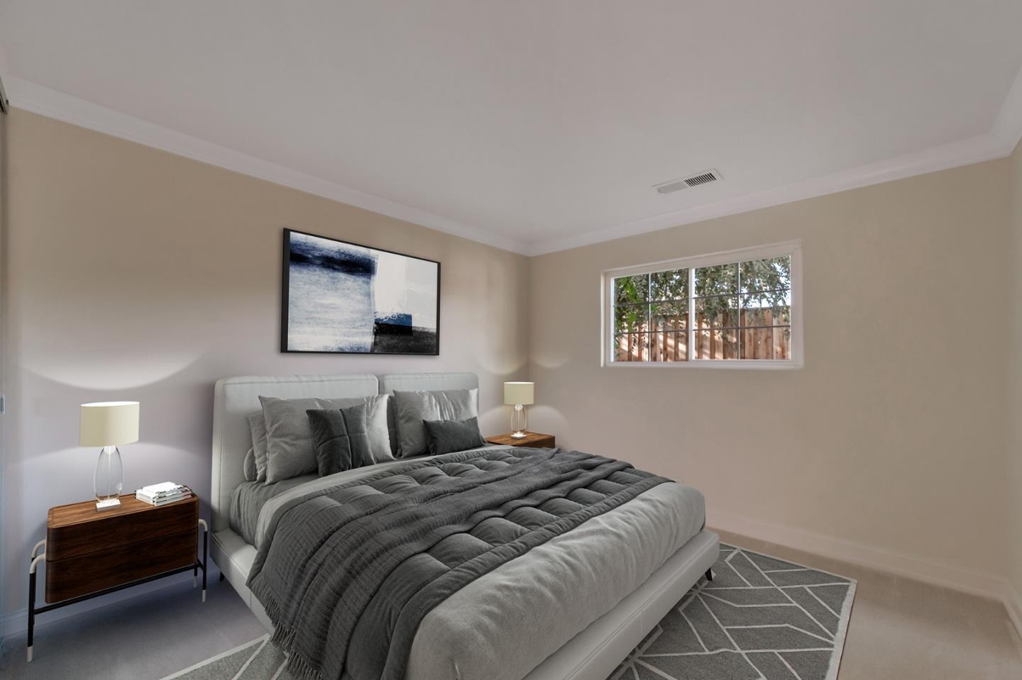 9971 Broadmoor Drive San Ramon, CA 94583 - Photo 17 of 35 a bedroom with a bed and a painting on the wall