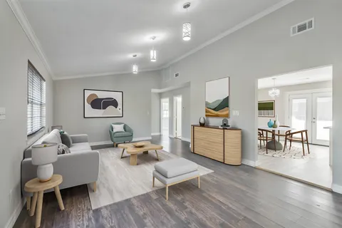 a living room with furniture