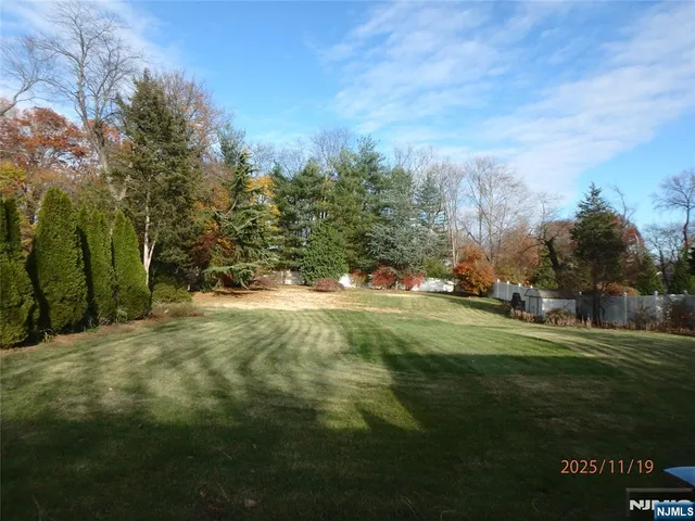 a view of outdoor space with green field and trees
