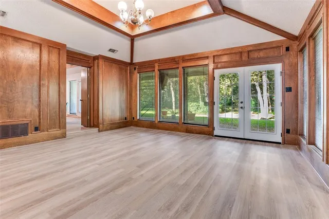 a view of a backyard with a garden