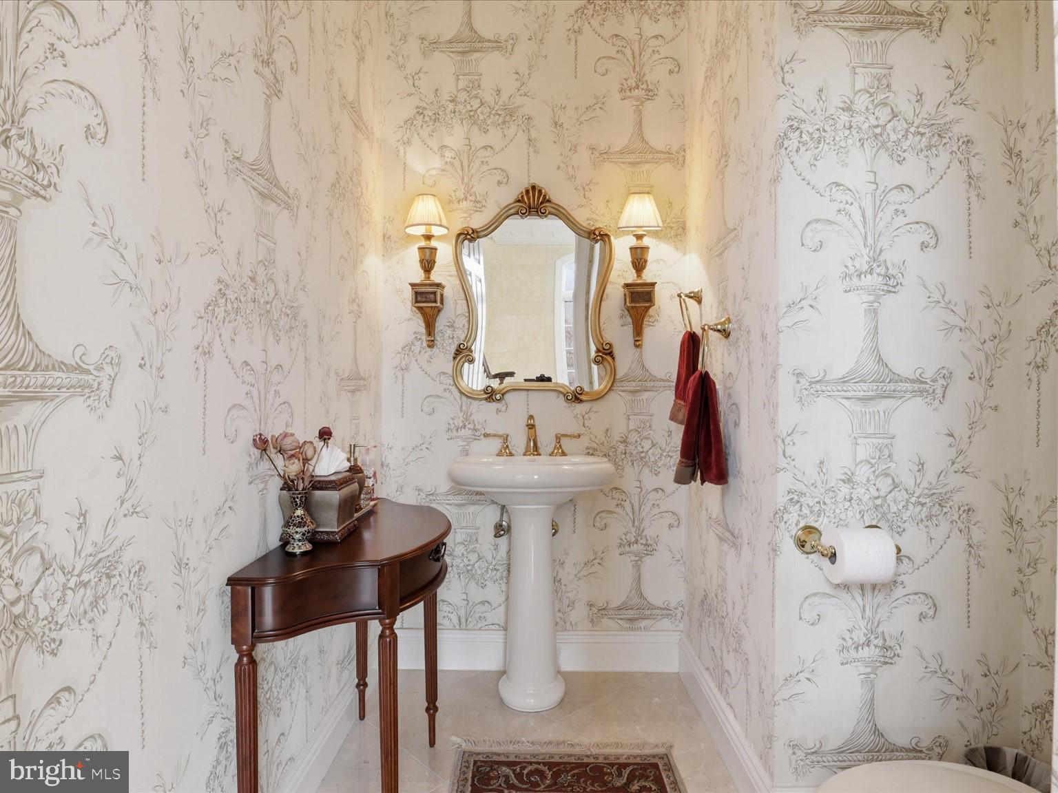 12709 Greenbriar Road Potomac, MD 20854 - Photo 58 of 120 Elegant powder room with vintage charm.