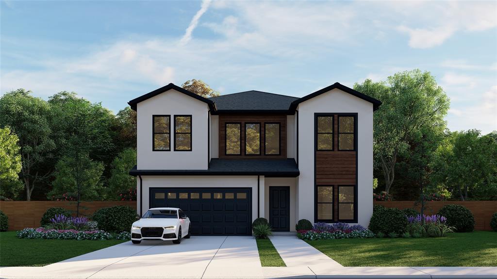 a house view with a garden space