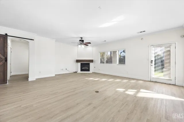 a view of a livingroom with a fireplace