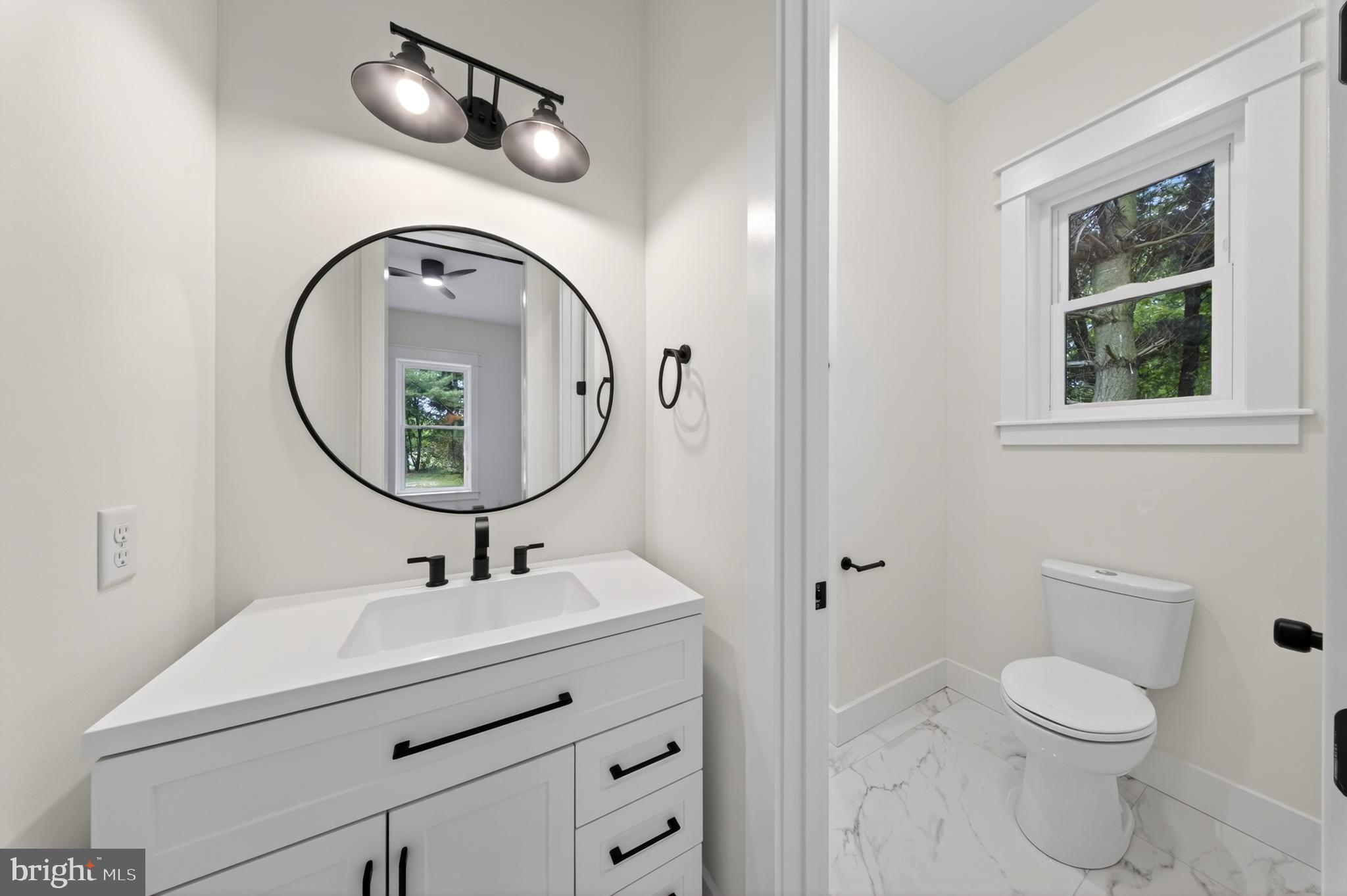 14133 Pepperbox Road Delmar, DE 19940 - Photo 47 of 59 a bathroom with a sink a mirror a toilet and a window
