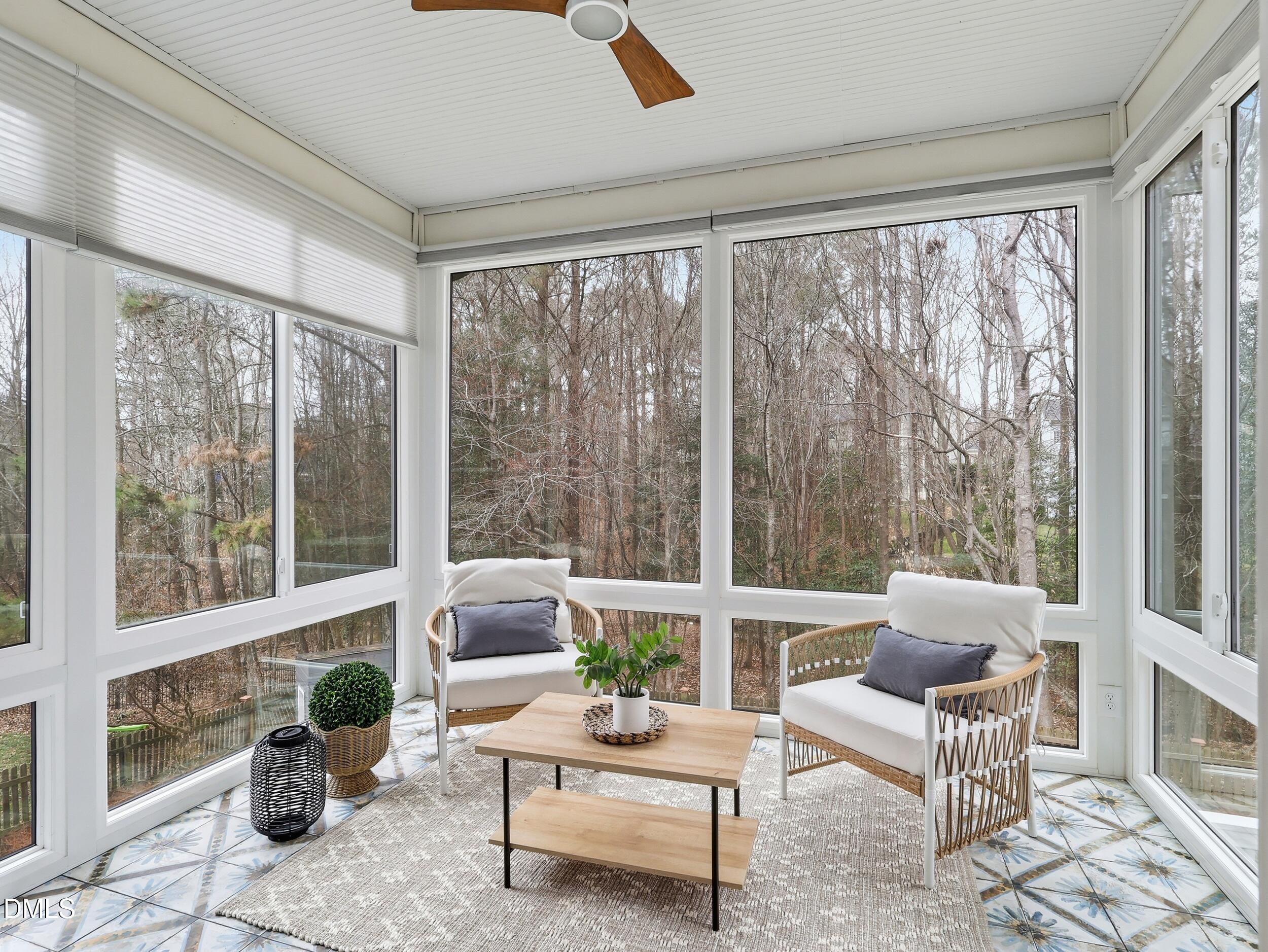 208 Brookberry Road Holly Springs, NC 27540 - Photo 2 of 32 a living room with furniture and floor to ceiling windows