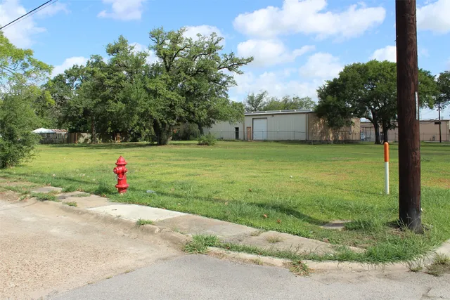 a view of backyard with green space