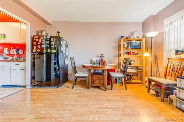 a view of a room that has a bed and a bathroom