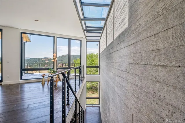 a view of entryway with wooden floor