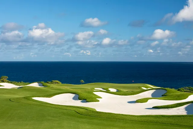 a view of a lake with a yard