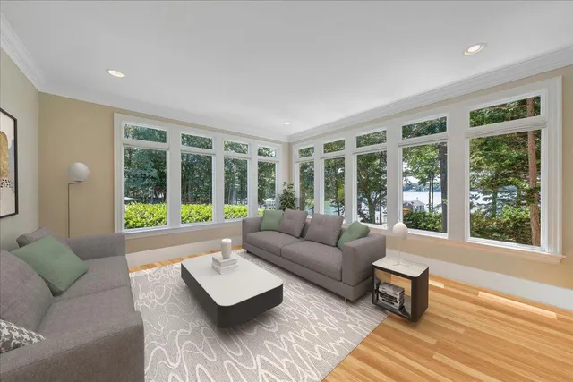 a view of a lake with a mountain view