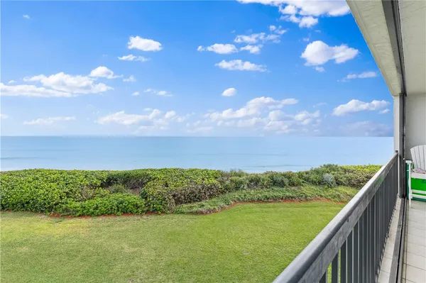 a view of lake from balcony