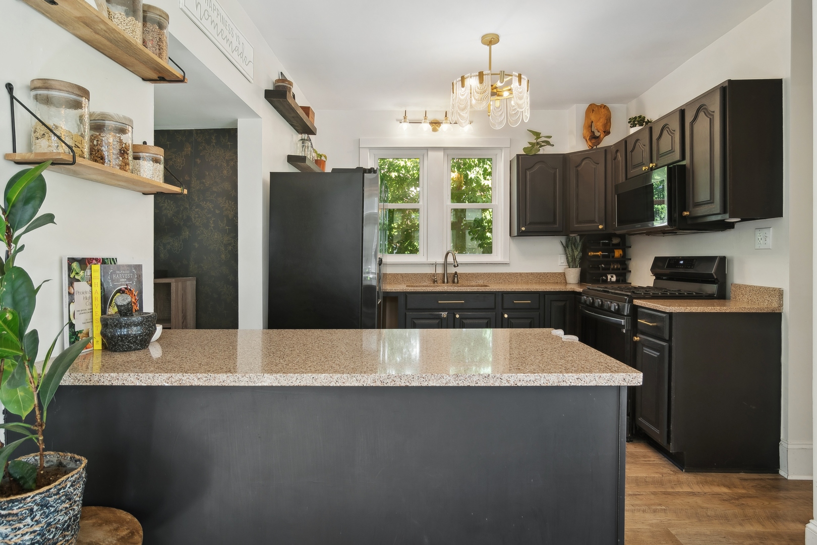 114 Harrison Street Barrington, IL 60010 - Photo 16 of 34 a kitchen with granite countertop a refrigerator a stove and a sink