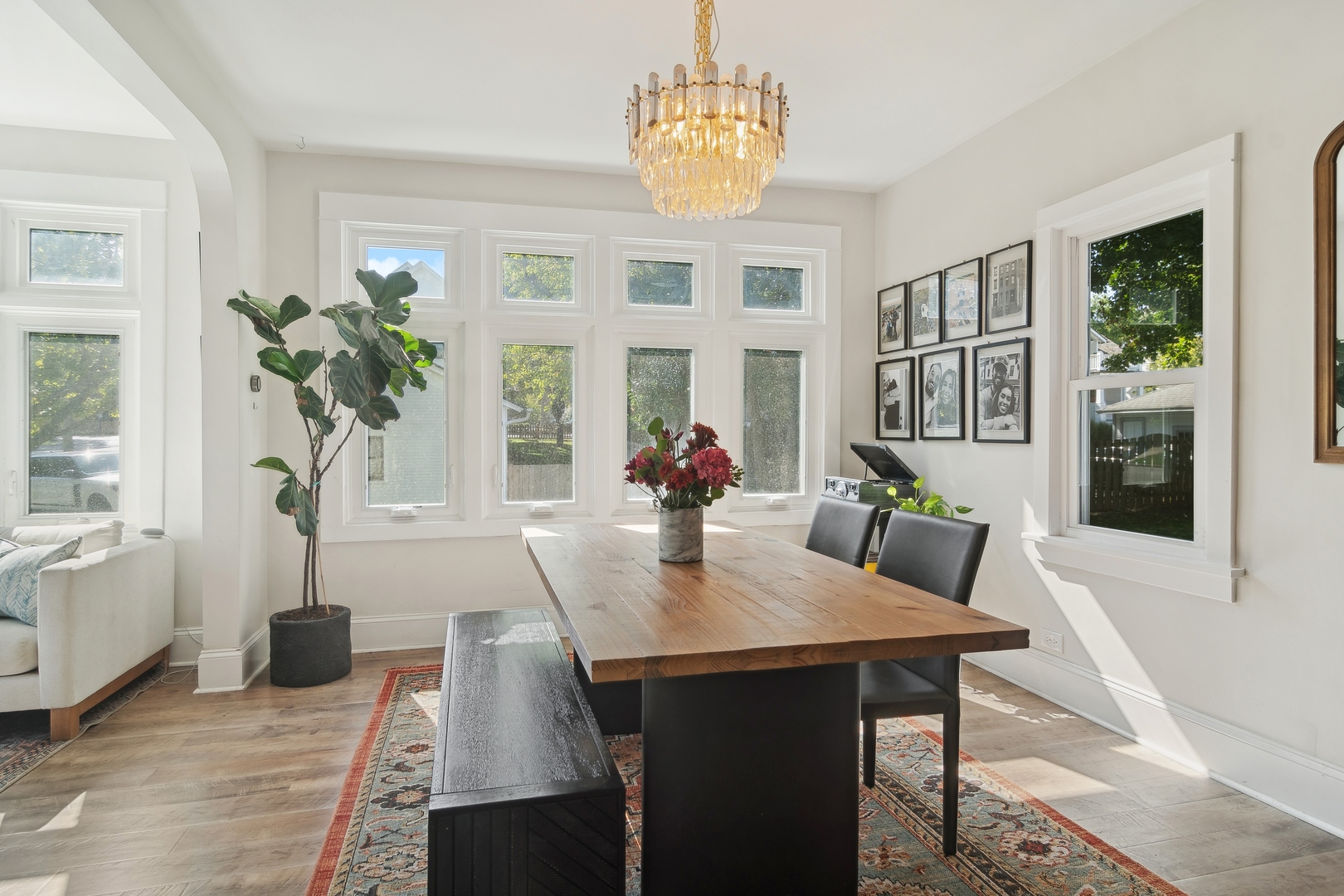 114 Harrison Street Barrington, IL 60010 - Photo 19 of 34 a view of a dining room with furniture window and wooden floor