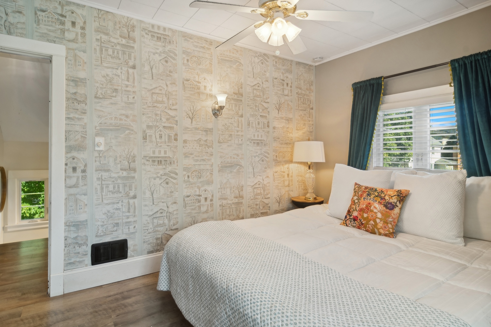114 Harrison Street Barrington, IL 60010 - Photo 28 of 34 a bedroom with a bed and a chandelier