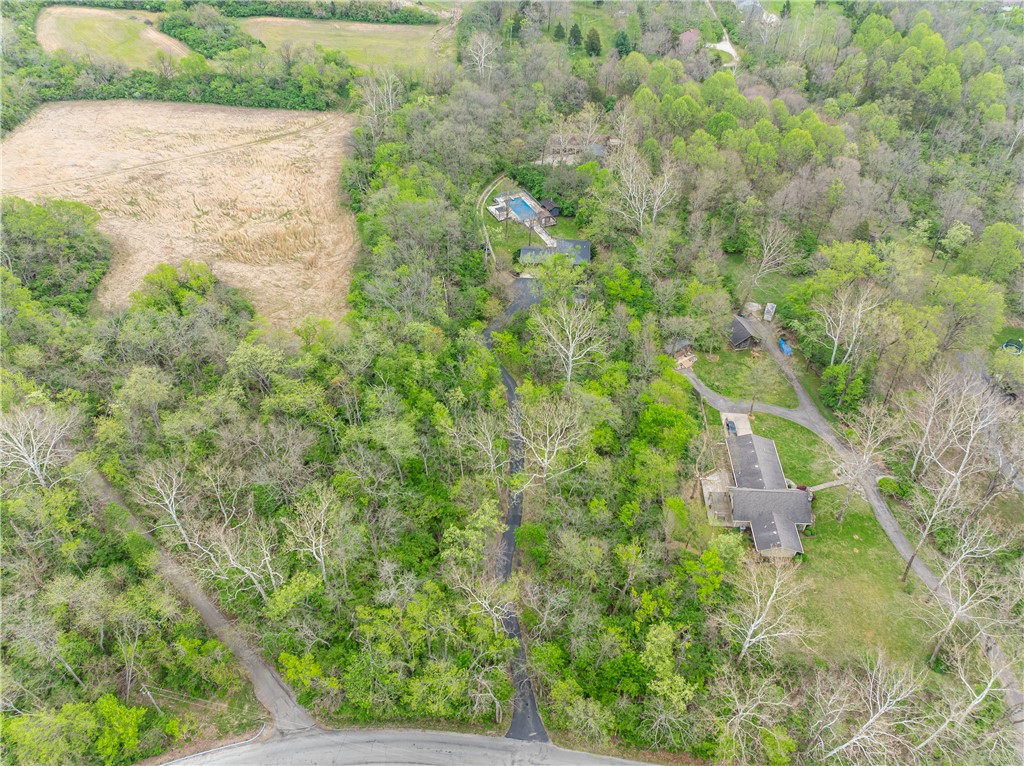 6750 Little Twin Road Germantown, OH 45327 - Photo 67 of 88 An expansive property surrounded by lush greenery, featuring a winding driveway and private pool.