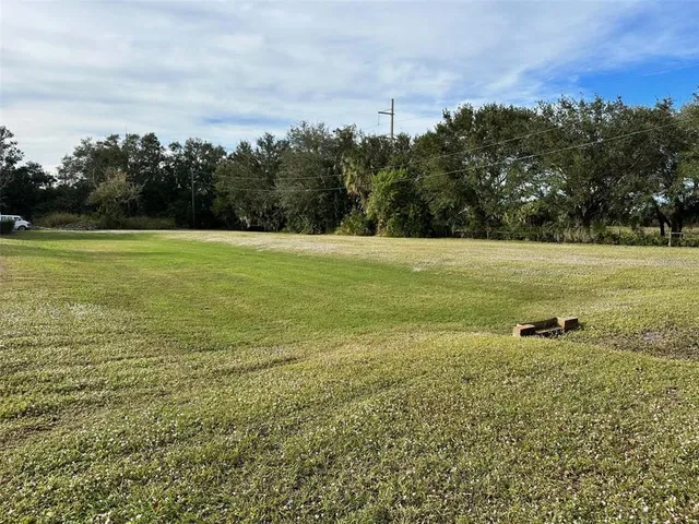 a big yard with lots of green space and fog