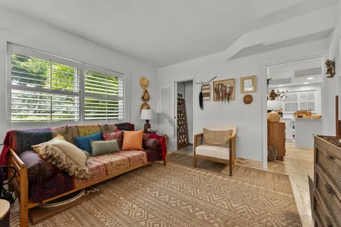 a view of a couch and table in the patio