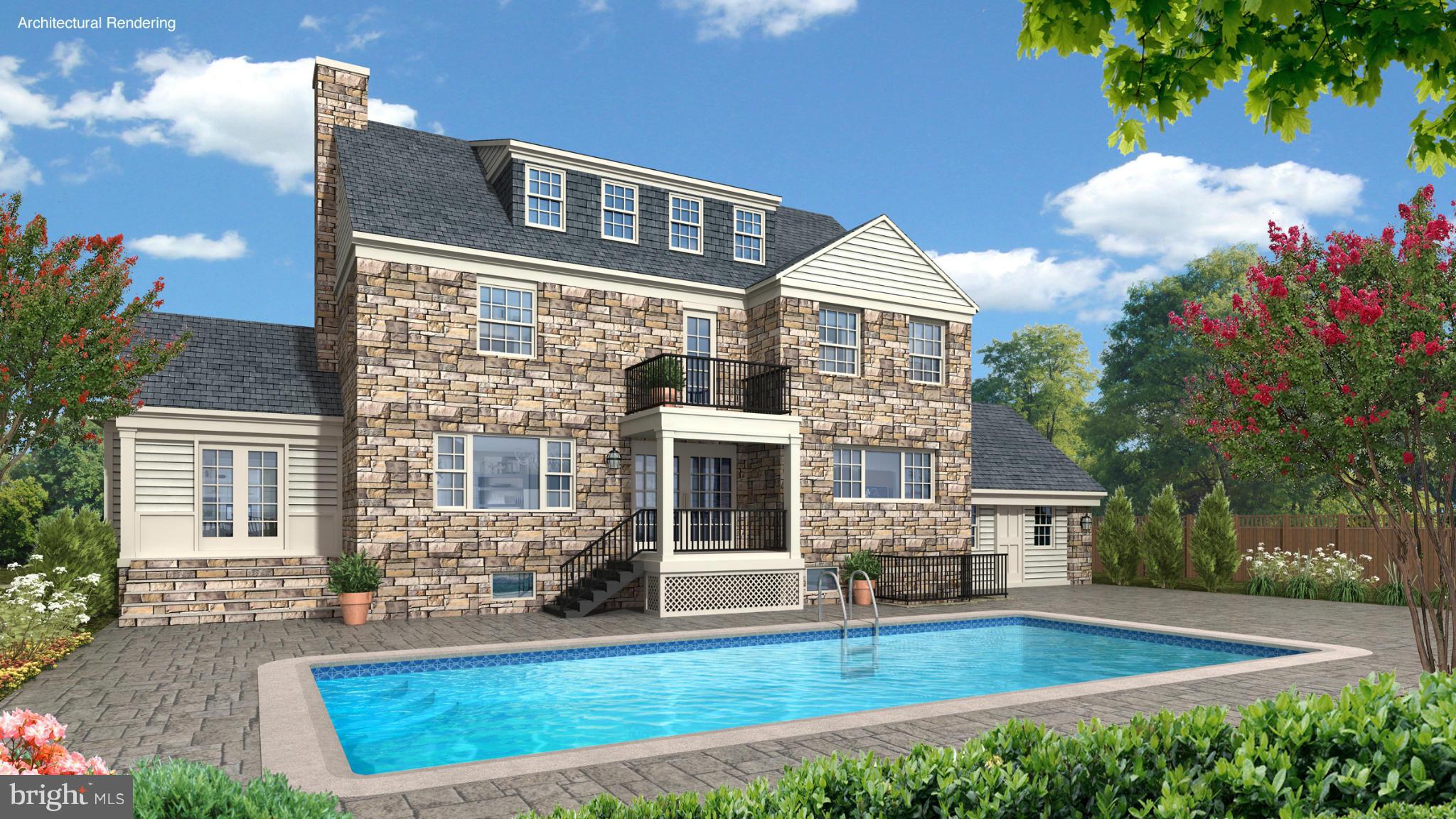 2834 Foxhall Road Northwest Washington, DC 20007 - Photo 2 of 10 Swimming Pool - rendering of rear.