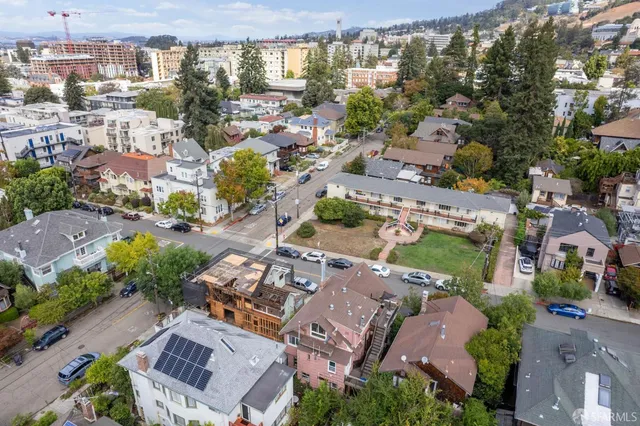 an aerial view of a city