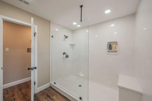 a bathroom with a shower