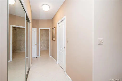 a view of hallway with shower