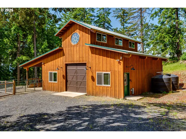a backyard of a house with oven