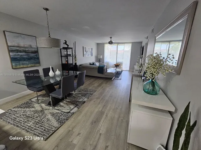 a view of kitchen and living room