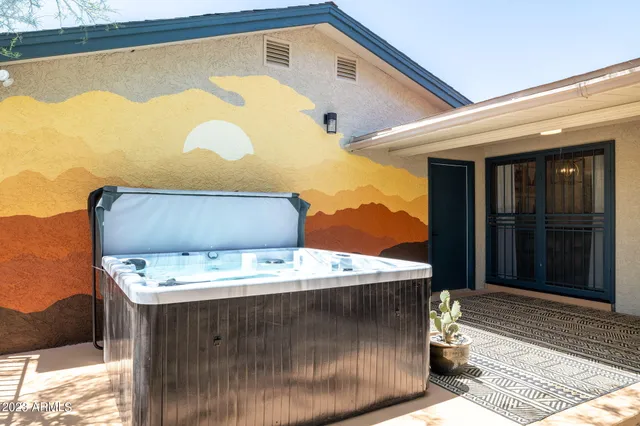 a view of a black gate