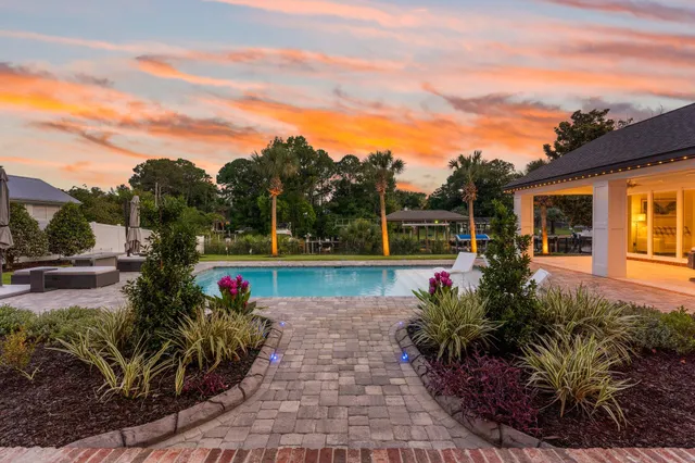 an aerial view of a town with couple of houses