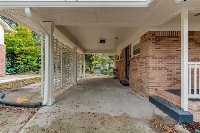 a backyard of a house with lots of green space