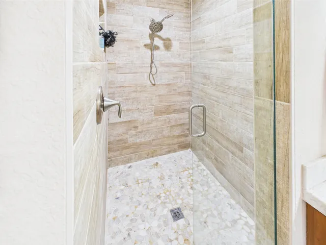 a view of a park with slide