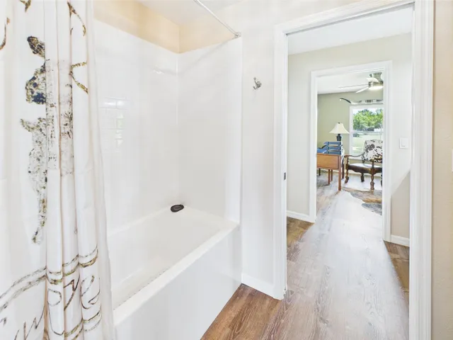 a view of a room with stairs