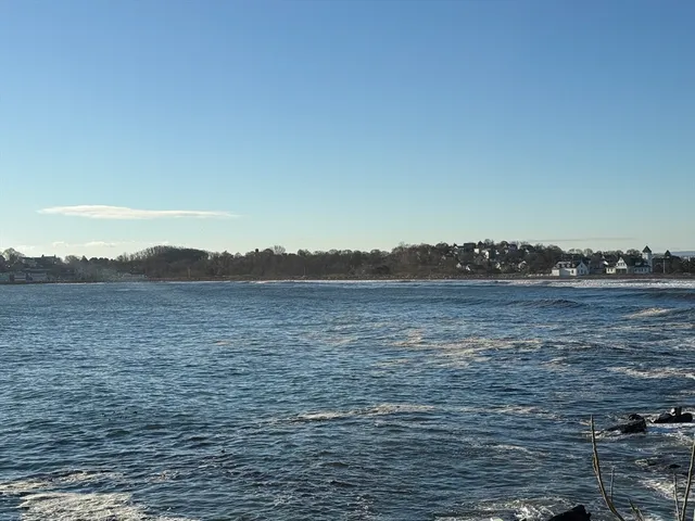 a view of a lake with a mountain in the background