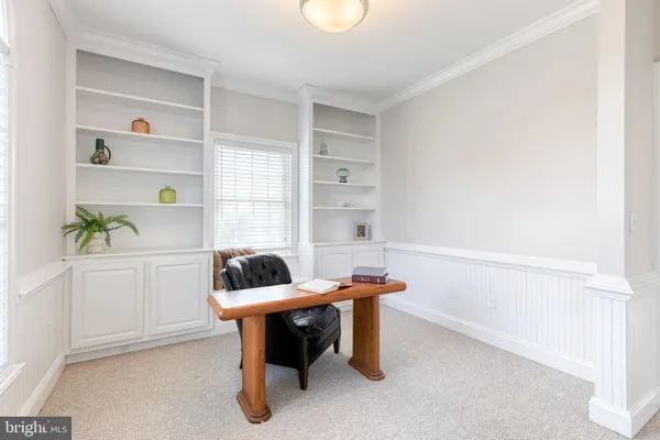 a room with a table and a chair