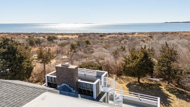 a view of a lake with a city view