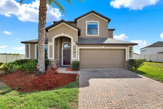 a view of a lake from a yard