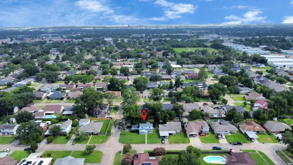 an aerial view of multiple house