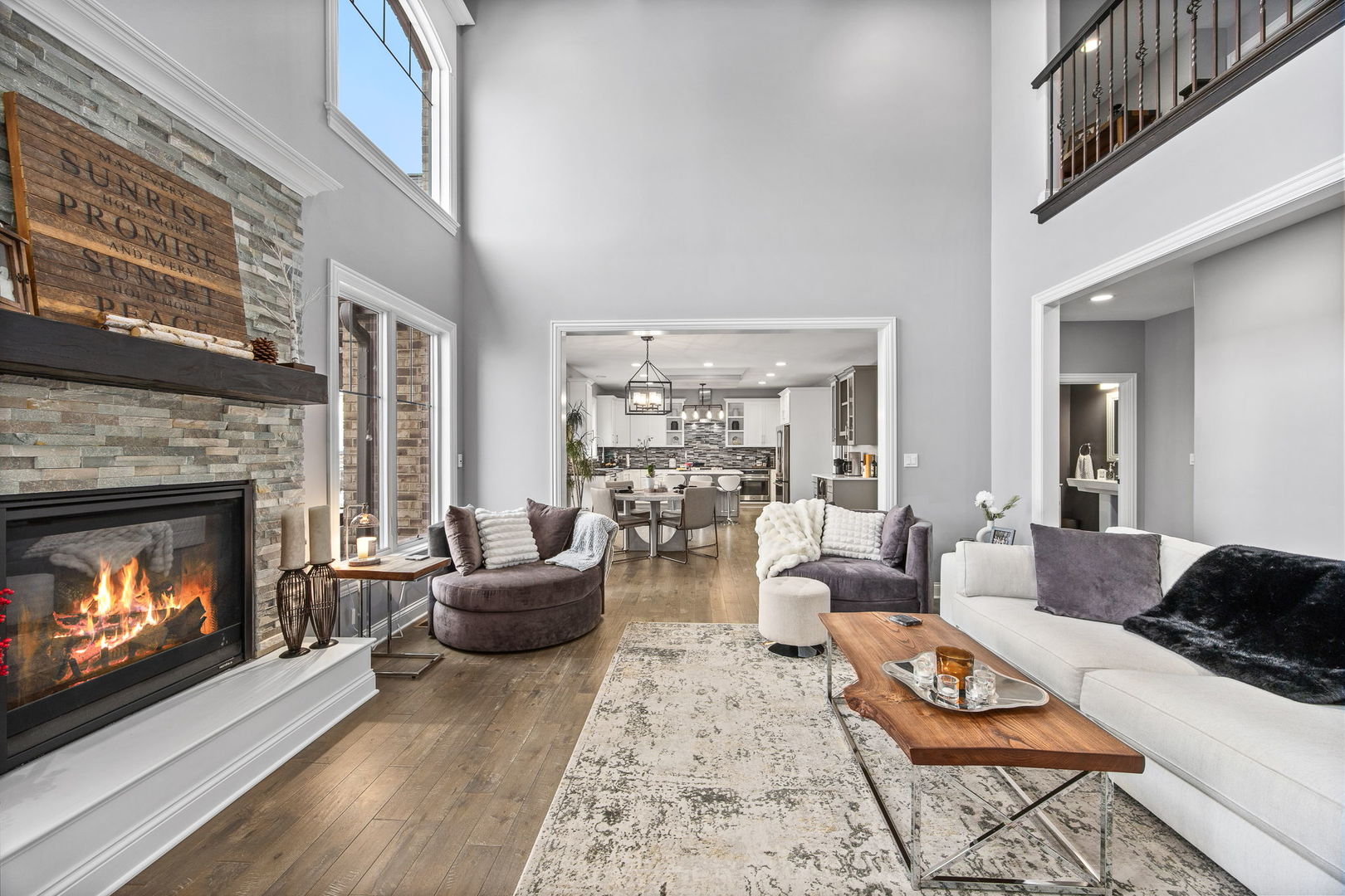 12549 Old Farm Road Manhattan, IL 60442 - Photo 17 of 66 a living room with furniture and a fireplace
