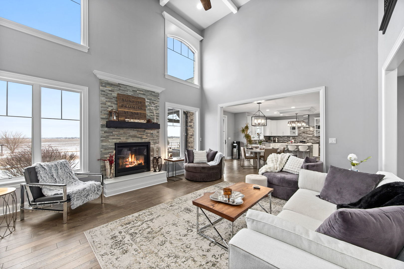 12549 Old Farm Road Manhattan, IL 60442 - Photo 18 of 66 a living room with furniture and a fireplace