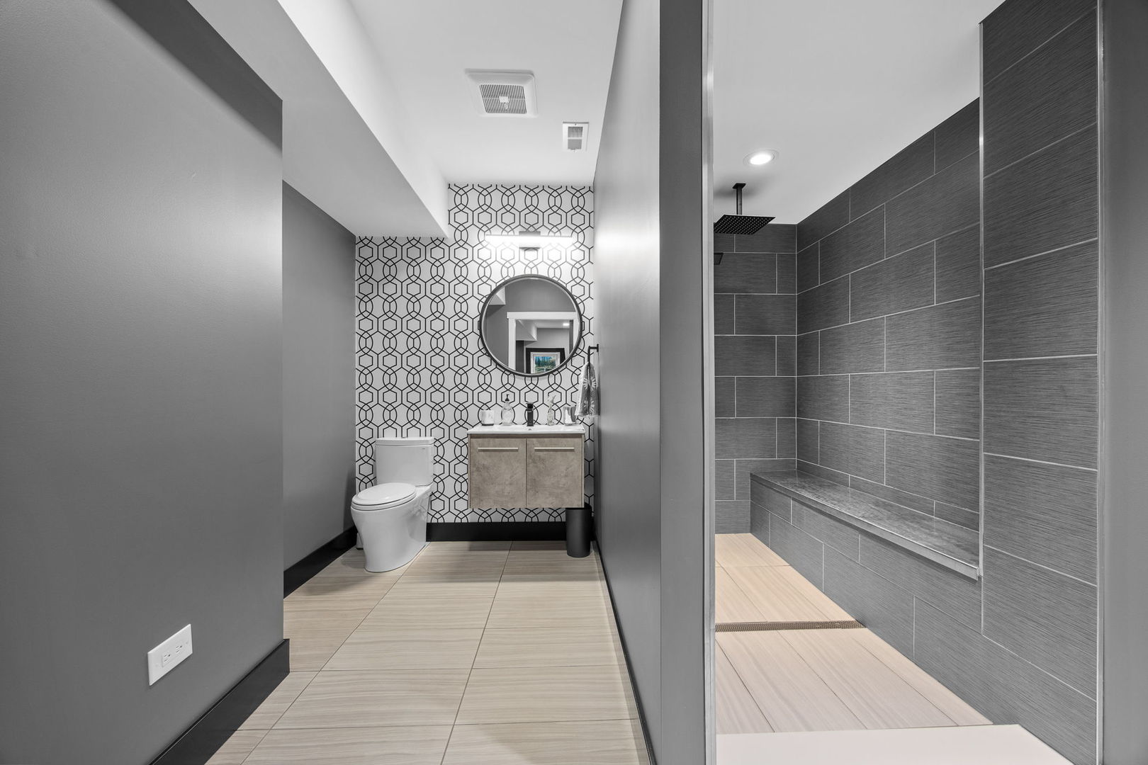 12549 Old Farm Road Manhattan, IL 60442 - Photo 36 of 66 a bathroom with a sink and mirror